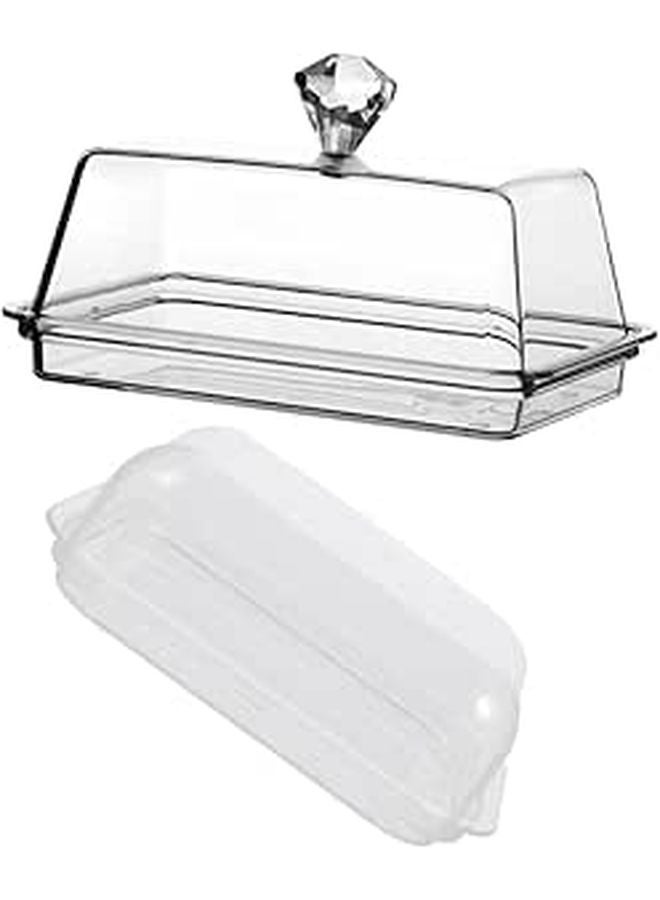 2Pcs Butter Dish Set with Flip Top Lid Small and Medium Size for Refrigerator Kitchen Storage - Image 1