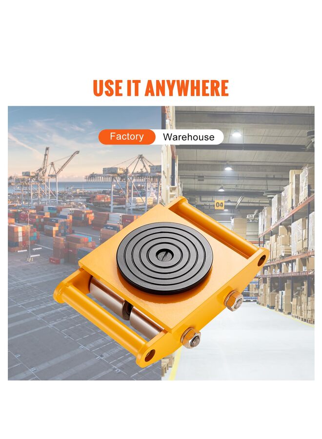 Industrial Mover, Heavy Duty Carbon Steel Machinery Moving Skate Carbon Steel Wheels and 360 Rotation Non-Slip Cap for Warehouse, Factory - Image 1