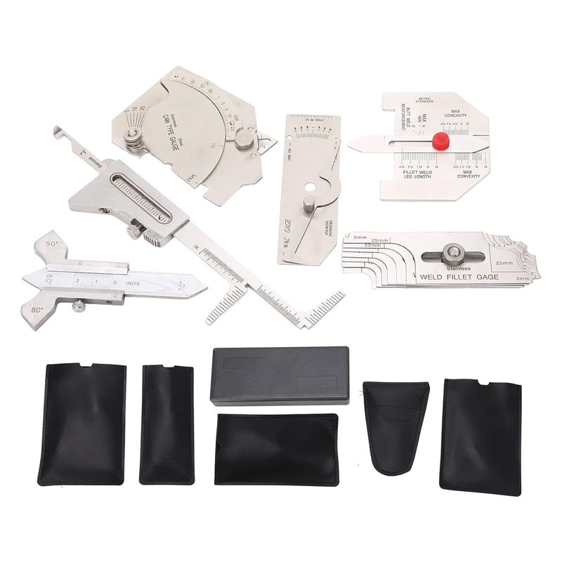6 قطع مجموعة قياس اللحام من الفولاذ المقاوم للصدأ مع فحص التخلخل والقطع المنخفض والمرتفع - Image 2