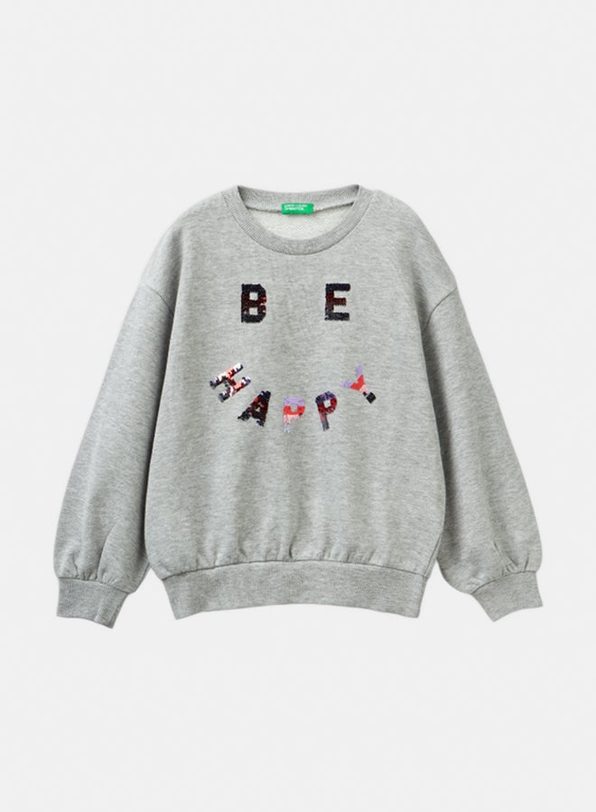 Benetton Girls Sweatshirt With Reversible Sequins - Image 1