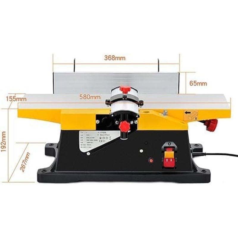 Benchtop Thickness Planer with 2 sets of planers, 1800W 12000rpm Wood Planer Thicknesser Machine, for Wood Cutting Woodworking and DIY - Image 3