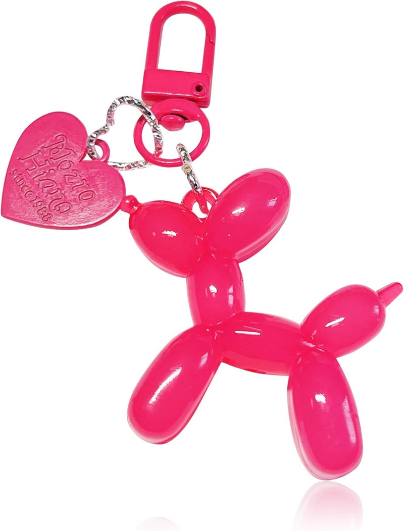 Cute Keychain Rose Red + Rose Red Unique Dog Gelatin Balloon Design Key Ring - Premium Epoxy Resin & Alloy Material Multi-Purpose Key Holder for Women, Girls, Car Accessories, Bag Decor - Image 2