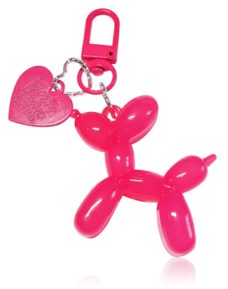 Cute Keychain Rose Red + Rose Red Unique Dog Gelatin Balloon Design Key Ring - Premium Epoxy Resin & Alloy Material Multi-Purpose Key Holder for Women, Girls, Car Accessories, Bag Decor - Image 1