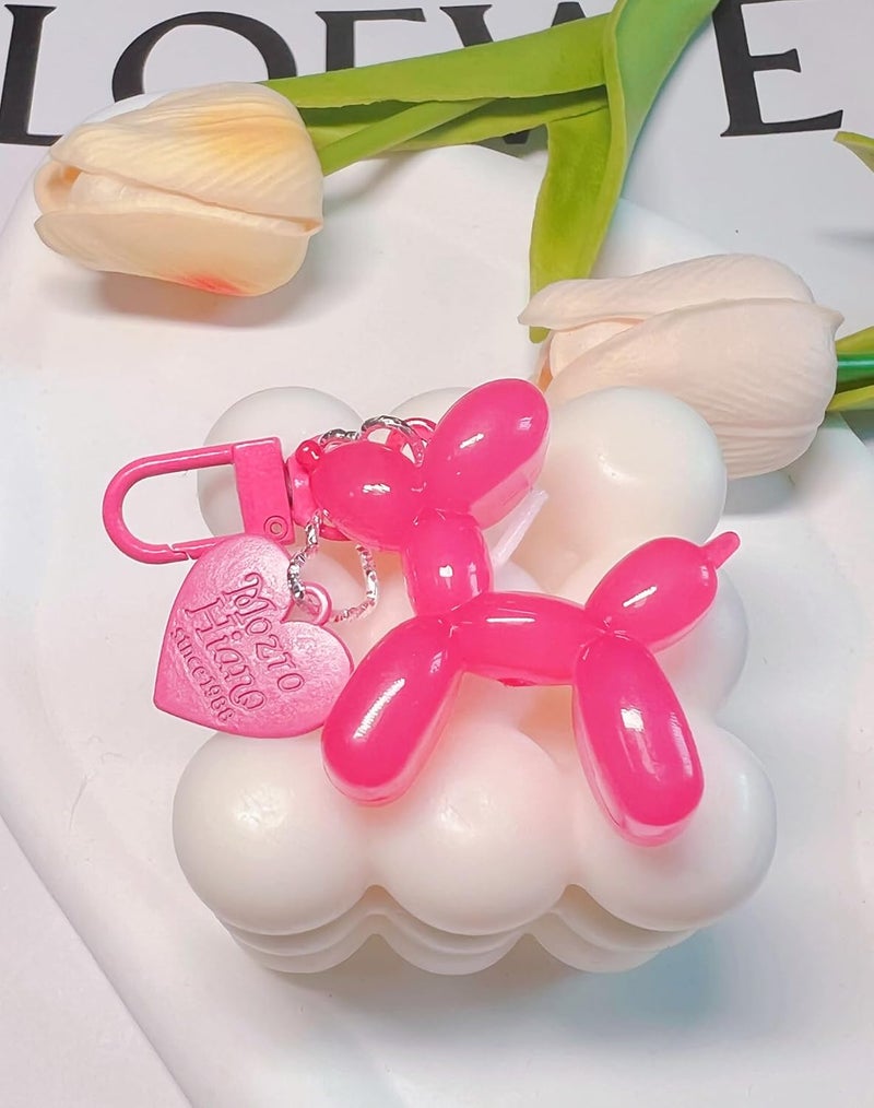 Cute Keychain Rose Red + Rose Red Unique Dog Gelatin Balloon Design Key Ring - Premium Epoxy Resin & Alloy Material Multi-Purpose Key Holder for Women, Girls, Car Accessories, Bag Decor - Image 5