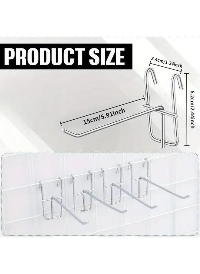 12 Pcs Silvery Gridwall Hooks Display Panel Hangers For Retail Store Garage Wall - Image 3