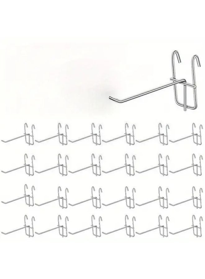 12 Pcs Silvery Gridwall Hooks Display Panel Hangers For Retail Store Garage Wall - Image 2