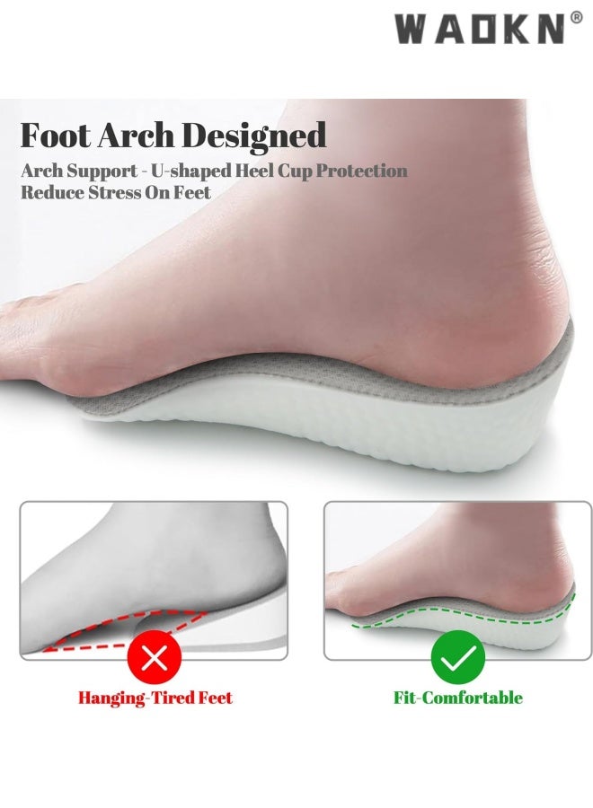 WAOKN 3 Pairs Height Increase Insoles for Men and Women, Foot Arch Contour Shoes Lifts for Men Orthopedic Heel Lift Cushion Gel Leg Discrepancy Balancer , Comfortable and not tiring feet , 1.5cm 2.5cm 3.5cm, Grey . - Image 4