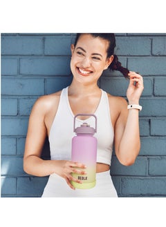 BEOLA Motivational Water Bottle with Time Markers and Straw Lid - 1000ml, Morning Rose  - Image 5