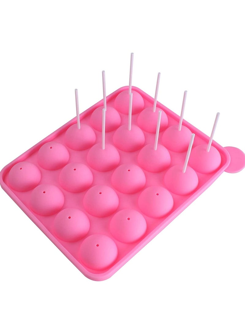 20 Cavity Silicone Cake Pop Mold Lollipop Baking Mold Tray with Sticks,Multi-color  - Image 1