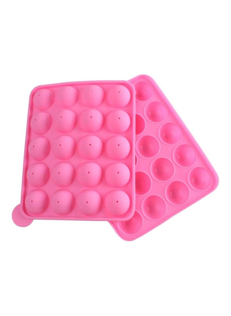 20 Cavity Silicone Cake Pop Mold Lollipop Baking Mold Tray with Sticks,Multi-color  - Image 2