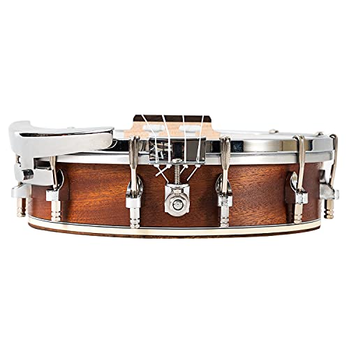 Mulucky 4-String Banjo Ukulele | Banjolele 23" Sapele Wood with Remo Head & Nylon Strings | Dark Brown Travel Kit (Bag, Tuner, Picks) - MBU-806 - Image 5