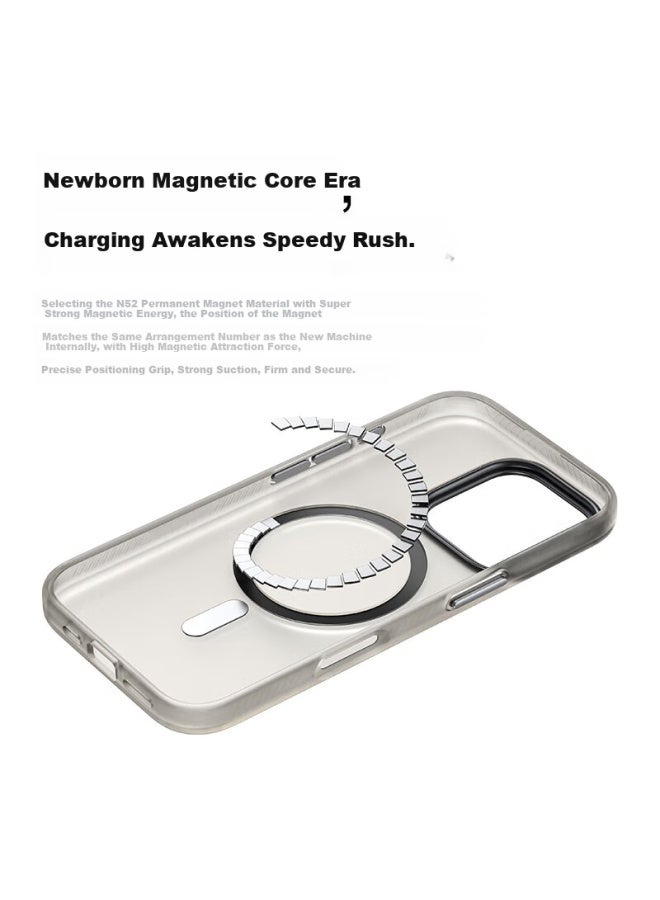 W&p Apple 16 Pro Max Matte Skin Texture Protective Case Magnetic Charging Case Full Coverage Anti-drop Anti-fingerprint Uni Titanium Original Color Wp