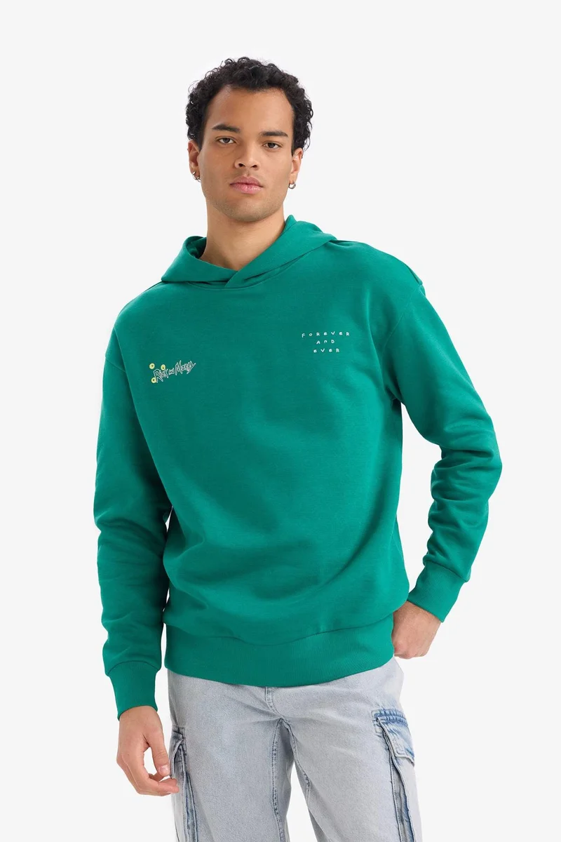 ديفاكتو Boxy Fit Rick and Morty Licensed Printed Hoodie
