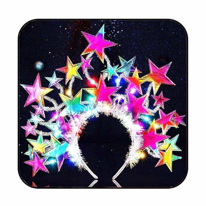 GORTIN Light up Star Headband LED Headpiece Carnival Festival Costume Hair Accessories for Women (Colorful) - Image 1