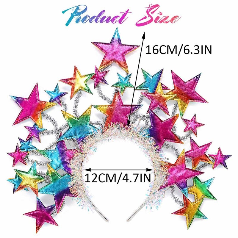 GORTIN Light up Star Headband LED Headpiece Carnival Festival Costume Hair Accessories for Women (Colorful) - Image 3