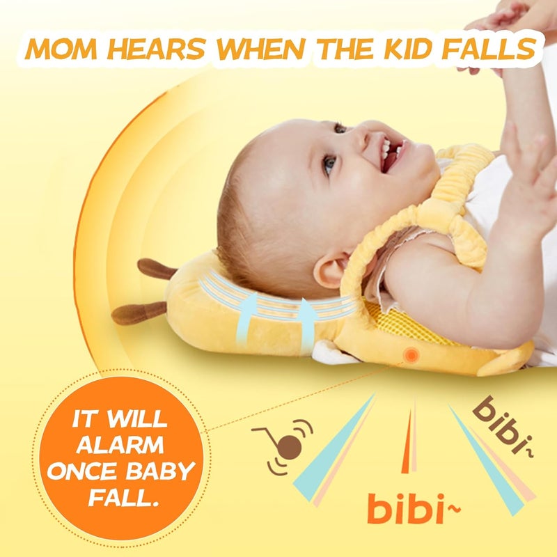 Pucmaoci Baby Head Protector Backpack: Alarm Function,Adjustable and Ultra-Light(Bee) - Image 2