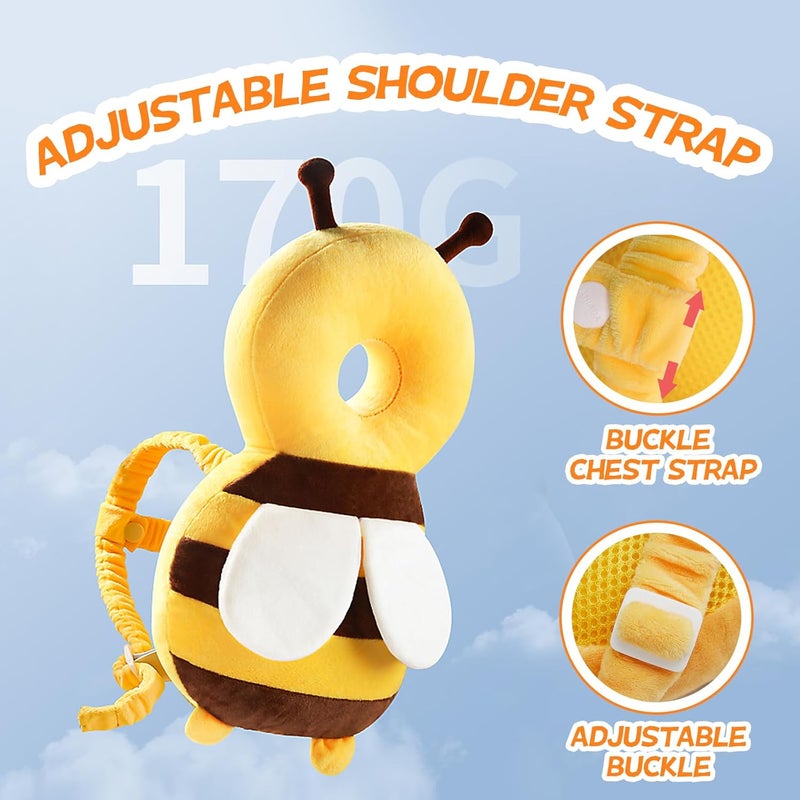 Pucmaoci Baby Head Protector Backpack: Alarm Function,Adjustable and Ultra-Light(Bee) - Image 3
