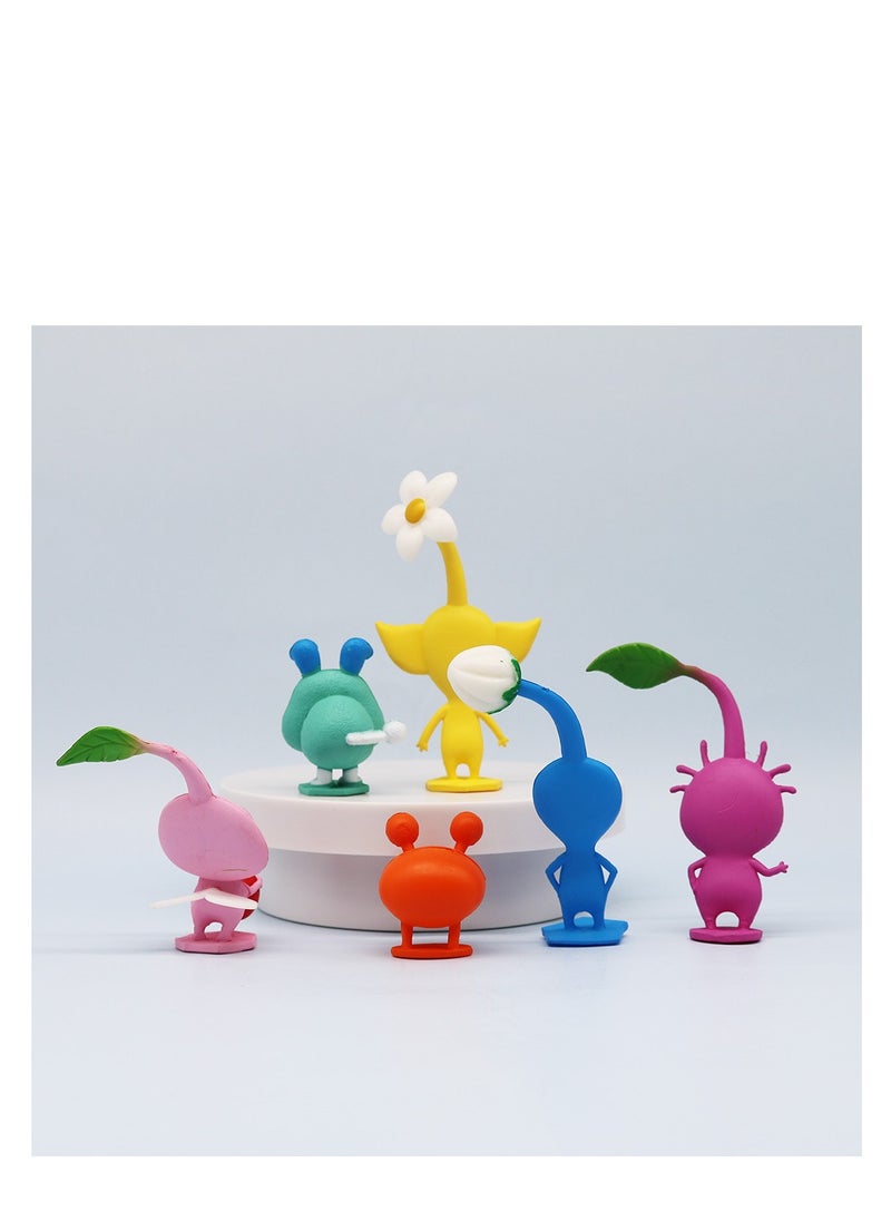 Y&D 6 Piece Pikmin  Figures,The Smiling Critters Action Figure Toys For Fans,Catnap Cartoon Monster Pikmin  Series Figures Model Birthday Cake Toppers  - Image 3