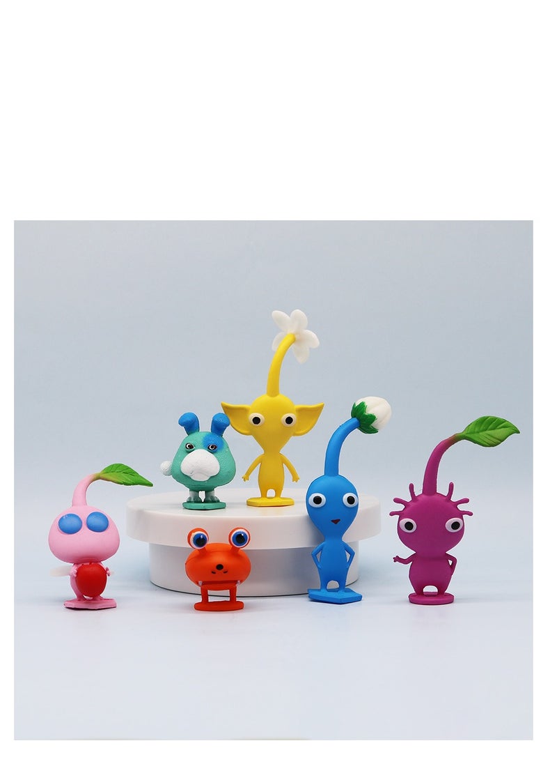 Y&D 6 Piece Pikmin  Figures,The Smiling Critters Action Figure Toys For Fans,Catnap Cartoon Monster Pikmin  Series Figures Model Birthday Cake Toppers  - Image 1