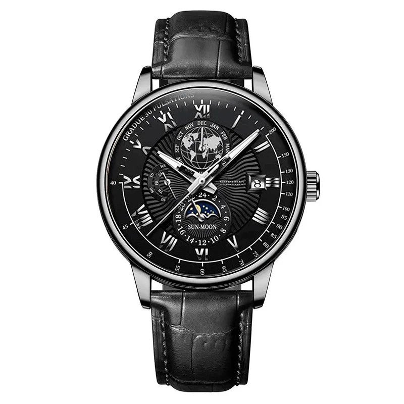 Y&D Foreign Trade New Fashion Hot-Selling Charm Quartz Alloy Men's Watch Glass Luminous 20mm Leather Strap 3BAR Water Resistance - Image 1