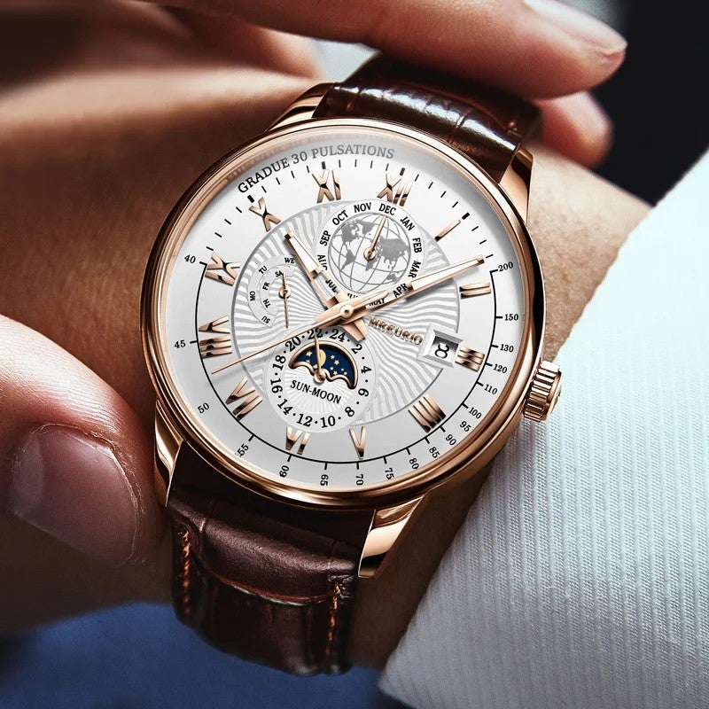 Y&D Foreign Trade New Fashion Hot-Selling Charm Quartz Alloy Men's Watch Glass Luminous 20mm Leather Strap 3BAR Water Resistance - Image 2