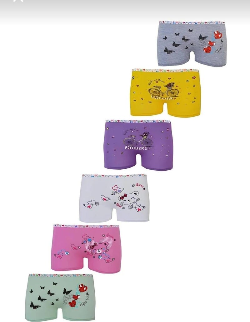 Tutku 0181 Girl Patterned Boxer 6 Pieces 