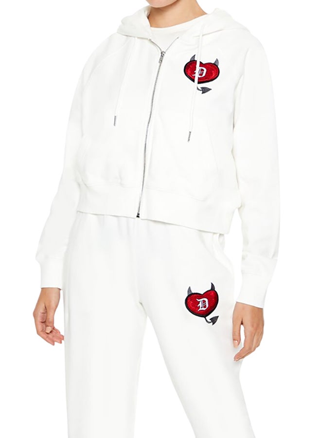 FOREVER 21 Stealin Hearts Patch Zip-Up Hoodie  - Image 1