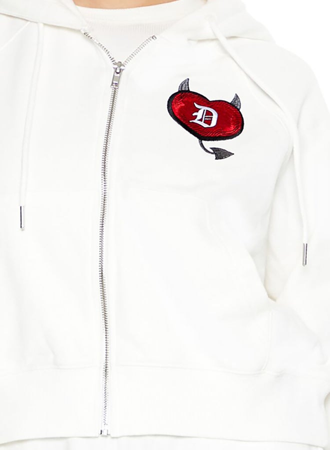FOREVER 21 Stealin Hearts Patch Zip-Up Hoodie  - Image 5