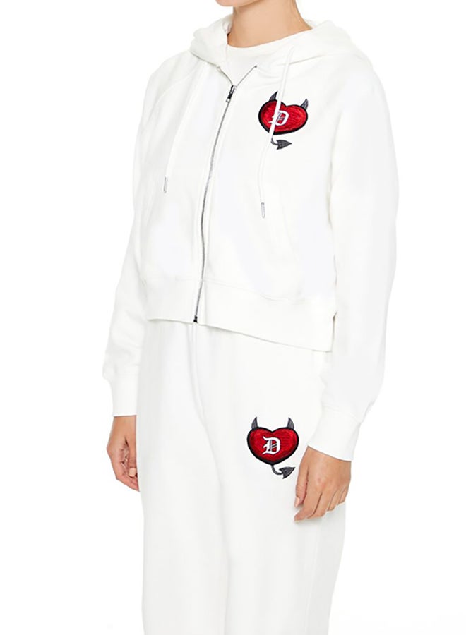 FOREVER 21 Stealin Hearts Patch Zip-Up Hoodie  - Image 2