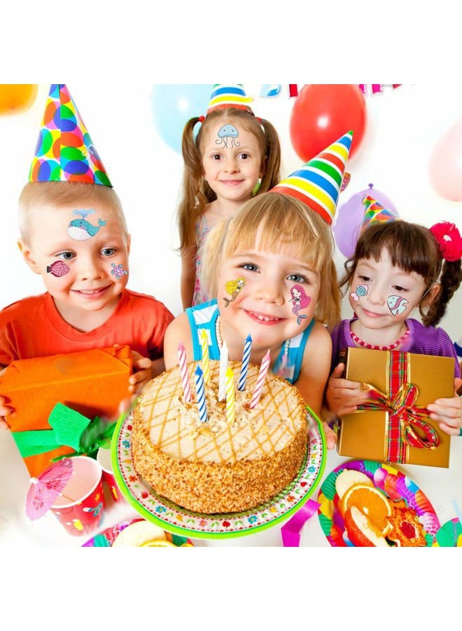 PARTYWIND 200 PCS Ocean Theme Temporary Tattoos for Kids, Beach Pool Under Sea Decorations Birthday Party Supplies Favors, Fake Tattoos Stickers With Mermaid Shark Tropical Fish Whale for Boys and Girls - Image 5