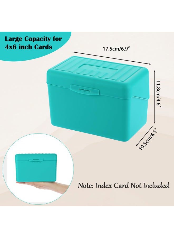 BTSKY 1 Pack 4 x 6 inch Index Card Box - Index Card Holder Notecard Box Recipe Organizer Plastic Storage Organizer for Filling Cards, Notes, Flashcards, Recipes, Green(Not Include Cards) - Image 2