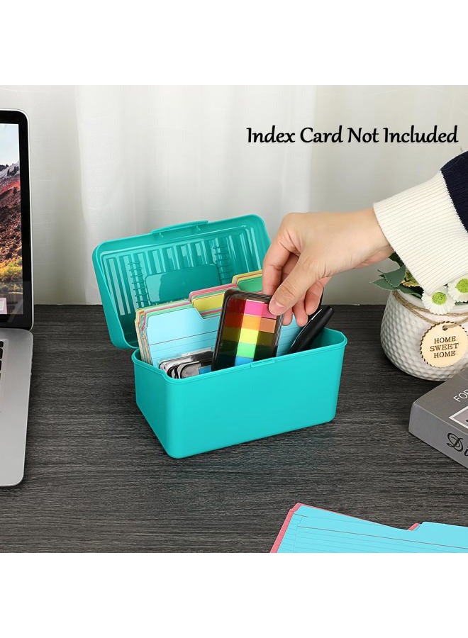 BTSKY 1 Pack 4 x 6 inch Index Card Box - Index Card Holder Notecard Box Recipe Organizer Plastic Storage Organizer for Filling Cards, Notes, Flashcards, Recipes, Green(Not Include Cards) - Image 3