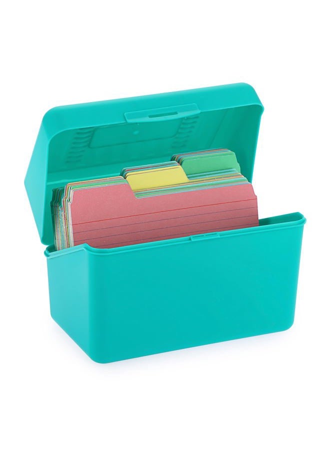 BTSKY 1 Pack 4 x 6 inch Index Card Box - Index Card Holder Notecard Box Recipe Organizer Plastic Storage Organizer for Filling Cards, Notes, Flashcards, Recipes, Green(Not Include Cards) - Image 1