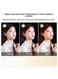 General 10 Inch Heart Shaped Fill Light Beauty Chattering Live LED Ring Light Desktop Tripod Mobile Phone Bracket Lighting Light-Specifications:10 Inch Ring Lamp + Pan-tilt + Hose + Mobile Phone Clamp + Dou  - Image 4