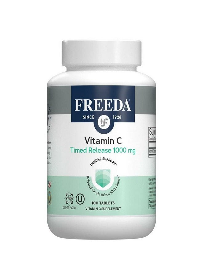 Freeda Vitamin C Timed Release Vitamin C 1000Mg Kosher Vegan Powerful Antioxidant Immune Support Time Release Vitamin C 1000Mg Tablets Real Vitamin C 1000 Mg Vit C Supplement 100 Ct  - Image 1