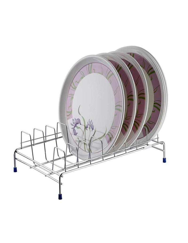 SEYROLIN Compact Stainless Steel Kitchen Storage Rack MultiUse Dish Organizer with Many Compartments AntiScratch Protection and EasytoClean for Plates Cups and Cookware Thali Stand - Image 1