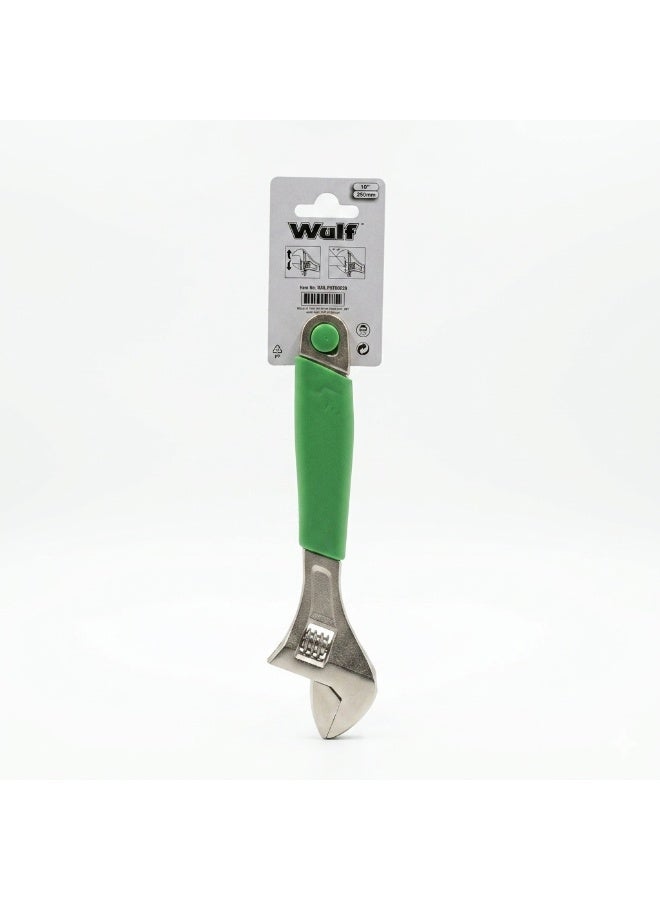 Wulf 10-Inch Adjustable Wrench 250mm Drop Forged Alloy Steel Spanner with Ergonomic Grip Laser Etched Metric Scale for Automotive Plumbing Industrial Maintenance and Household DIY Repair Hand Tool - Image 2