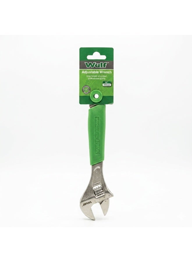 Wulf 10-Inch Adjustable Wrench 250mm Drop Forged Alloy Steel Spanner with Ergonomic Grip Laser Etched Metric Scale for Automotive Plumbing Industrial Maintenance and Household DIY Repair Hand Tool - Image 1