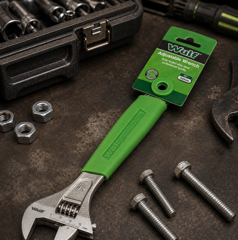 Wulf 10-Inch Adjustable Wrench 250mm Drop Forged Alloy Steel Spanner with Ergonomic Grip Laser Etched Metric Scale for Automotive Plumbing Industrial Maintenance and Household DIY Repair Hand Tool - Image 5
