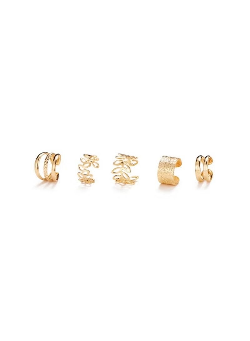 Retro C-Shaped Ear Cuff Without Pierced Earrings 5-Piece Set - Image 2