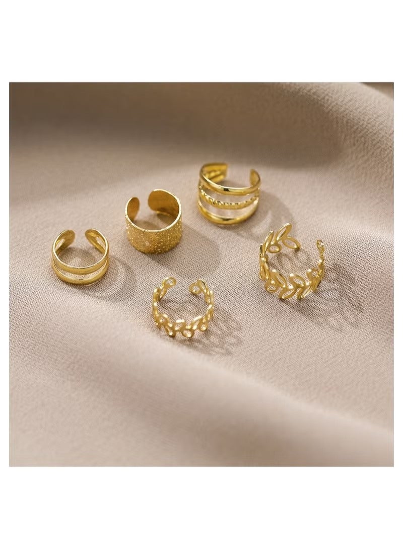 Retro C-Shaped Ear Cuff Without Pierced Earrings 5-Piece Set - Image 5