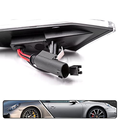 Mingrui test 2Pcs Amber Full LED Front Side marker Lights for Porsche 991 Carrera 981 Boxster Cayman 718 Boxster Cayman Clear Lens Turn Signal Lights with Canbus - Image 5