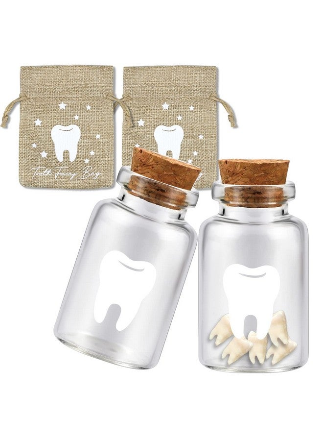 Free-Space Tooth Fairy Bag Set With 2 Small Glass Bottles - Kids Keepsake - Image 1