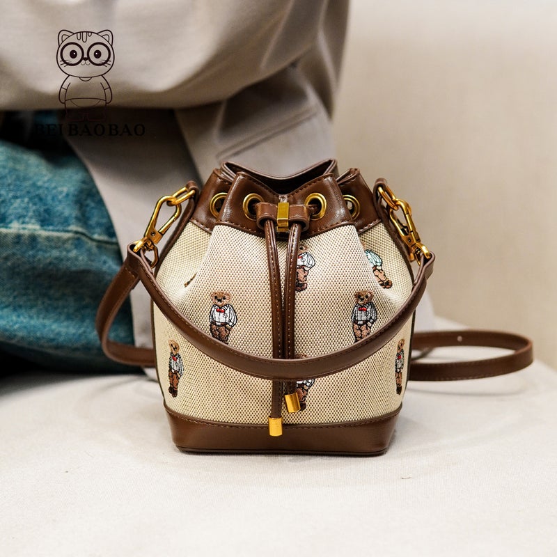Beibaobao Bags 2025 Canvas Bucket Bag Single Shoulder Crossbody Bag Underarm Women'S Bag - Image 1