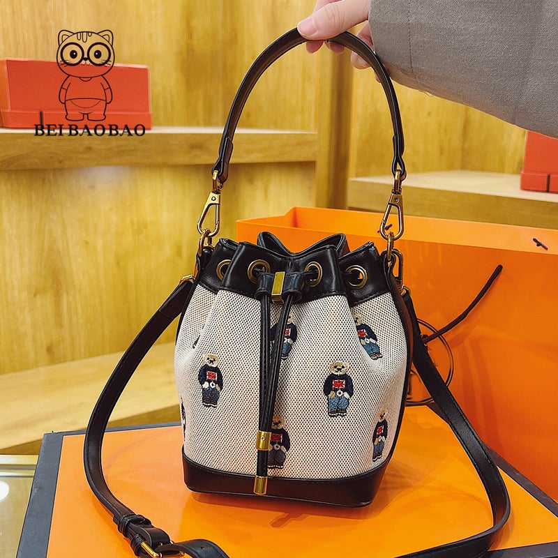 Beibaobao Bags 2025 Canvas Bucket Bag Single Shoulder Crossbody Bag Underarm Women'S Bag - Image 5