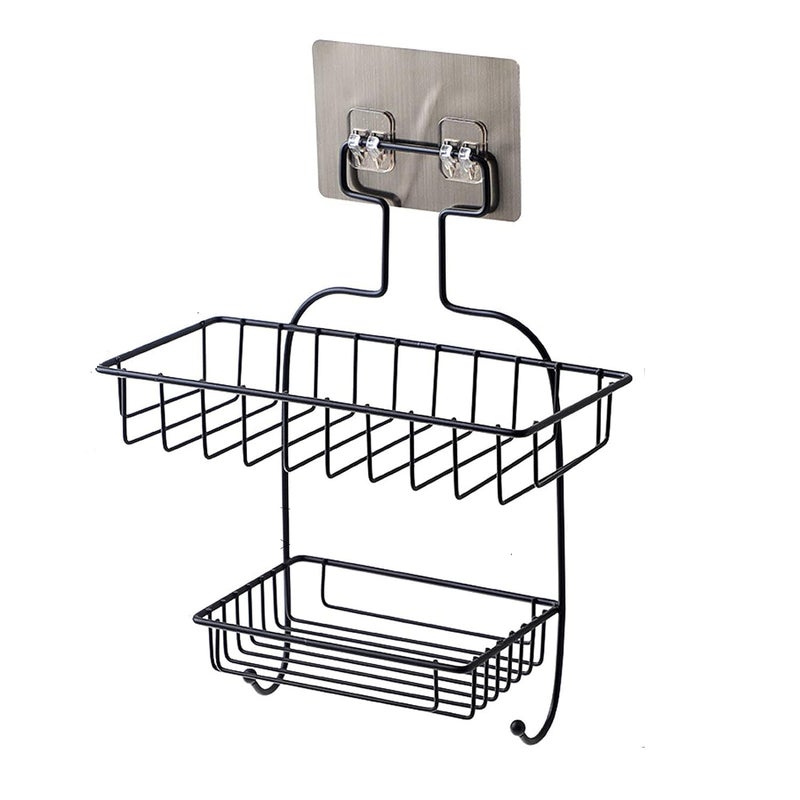 ROKTRY Shower Caddy Basket Shelf with Soap Dish, Rustproof Bathroom Organizer Shelf with Hooks, No Drilling Wall Mounted Storage Shelves for Kitchen Bathroom - Image 1