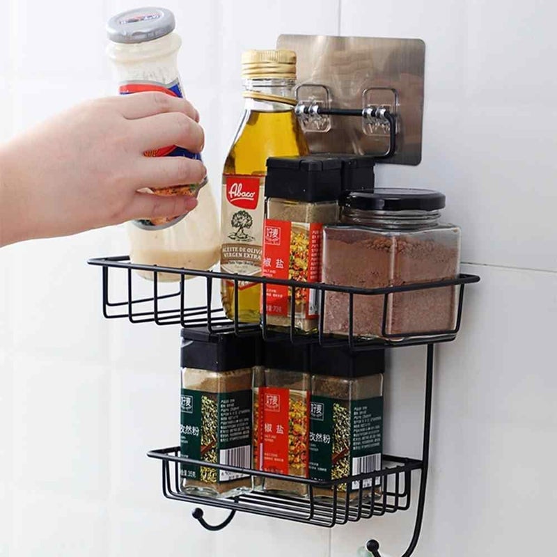 ROKTRY Shower Caddy Basket Shelf with Soap Dish, Rustproof Bathroom Organizer Shelf with Hooks, No Drilling Wall Mounted Storage Shelves for Kitchen Bathroom - Image 4