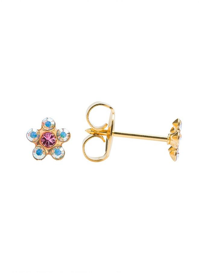 Studex - Daisy Ab Crystal – October Rose 24K Pure Gold Plated Ear Studs For Kids - Image 1
