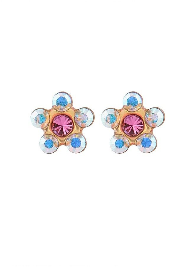 Studex - Daisy Ab Crystal – October Rose 24K Pure Gold Plated Ear Studs For Kids - Image 1