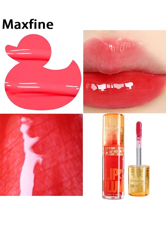 Maxfine Lip plump -Fat Perks Plump Lips Oil, Hydrating Tinted Lips Oil Gloss, Smooth Glossy Finish Lips Glow Oil, Moisturizing And Nourishing Shiny And Vegan Big Brush Head Lips Oil, Non-Sticky Formula#03  - Image 5